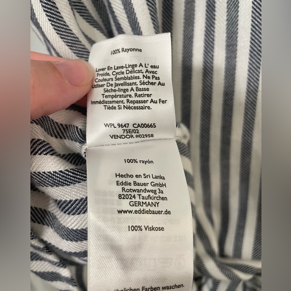 Eddie Bauer Halcyon Tie-Front Shirt Striped Print - Picture 5 of 5
